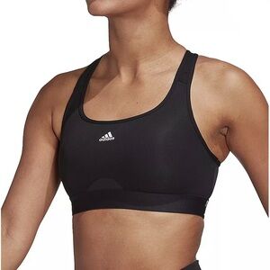 Adidas Rutgers Black Powerreact Techfit Medium Support Sports Bra Size Small